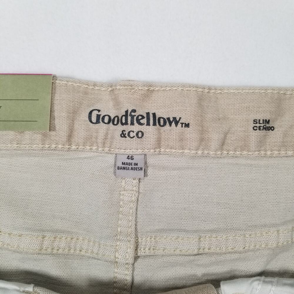 Goodfellow Men's Big & Tall Khaki 5 pocket Slim Leg Shorts, Size 46, New - Picture 6 of 10